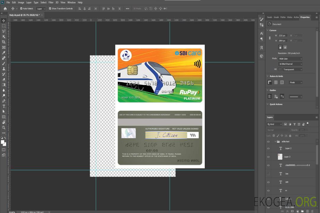 Carte de platine IRCTC SBI RuPay de la State Bank of India de l'Inde template